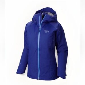 Mountain Hardwear Jacket Dry Q Womens S Purple Blue Shell Rain Hood Outdoor